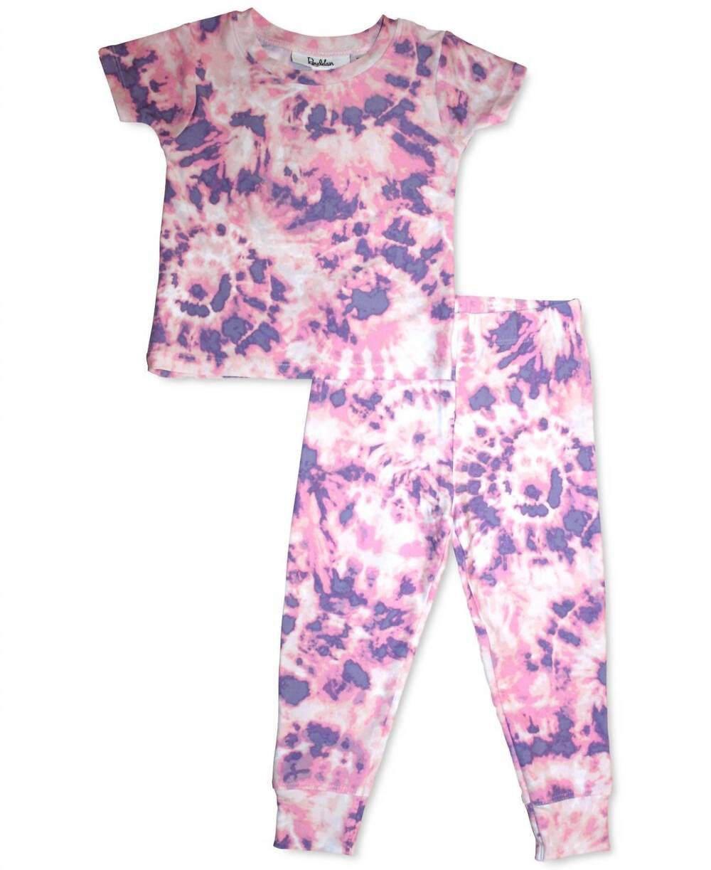 NEW ROUDELAIN women's matching mommy & me baby tie-dyed pajama set in la brea ti